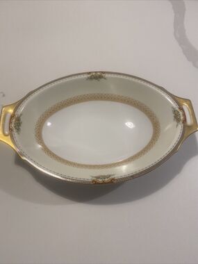 Meito Porcelain China Serving Bowl Oval 11.5”x8” Japan